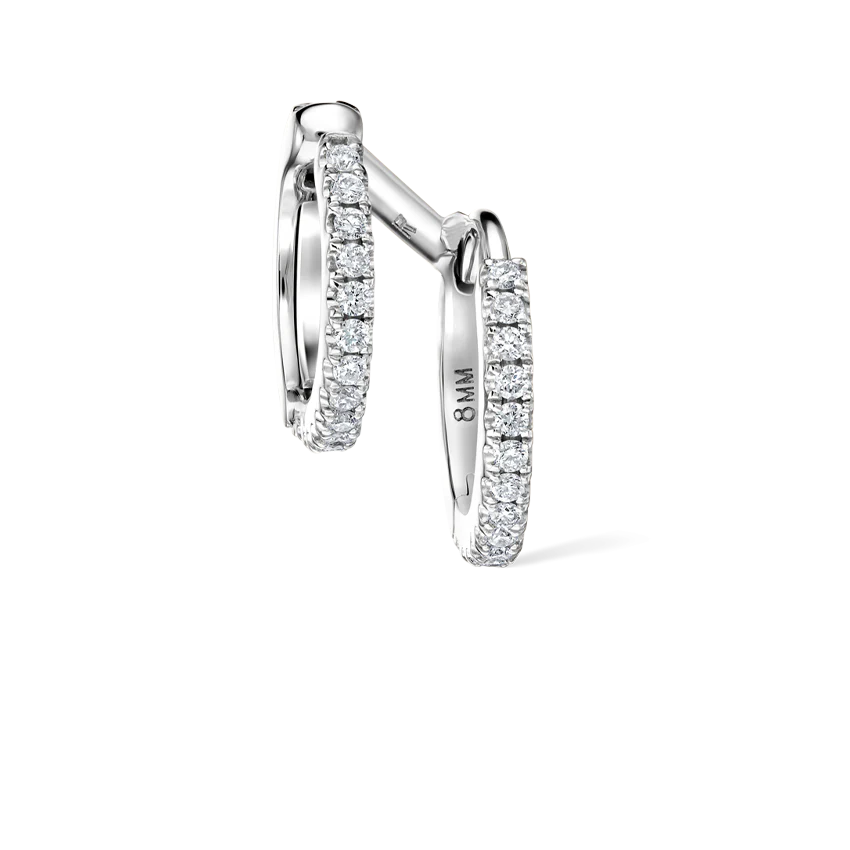 Diamond Double Linked Eternity Hoop Earring and Cuff - Image 8