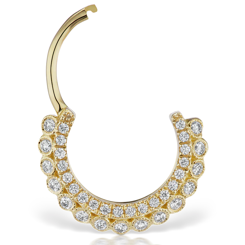 Diamond Double-sided Apsara Hoop Earring - Image 11