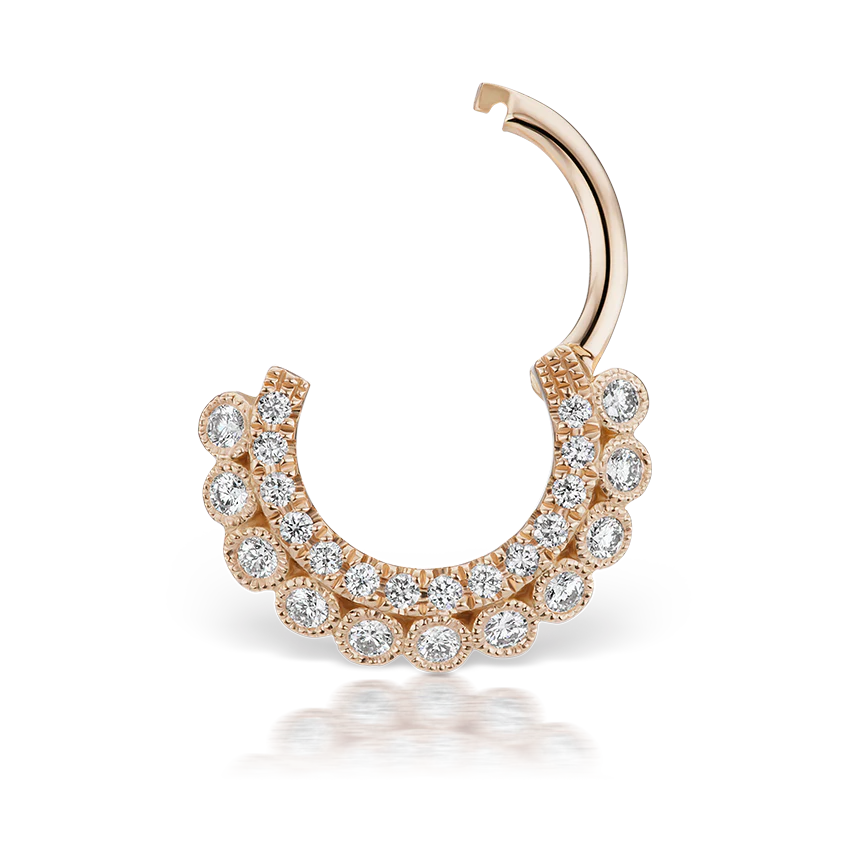 Diamond Double-sided Apsara Hoop Earring - Image 14