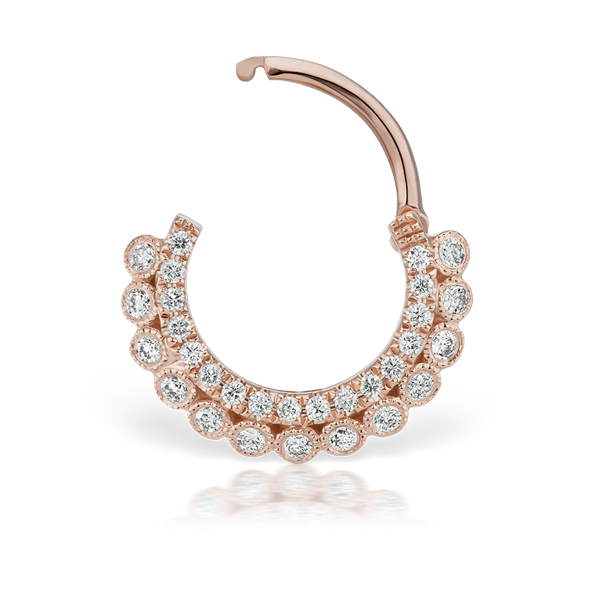 Diamond Double-sided Apsara Hoop Earring - Image 17
