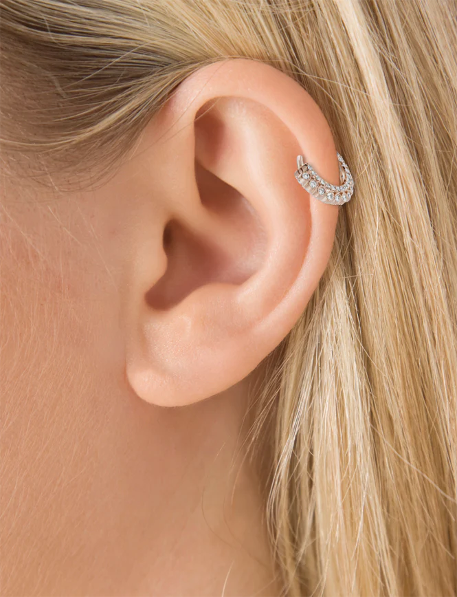 Diamond Double-sided Apsara Hoop Earring - Image 18