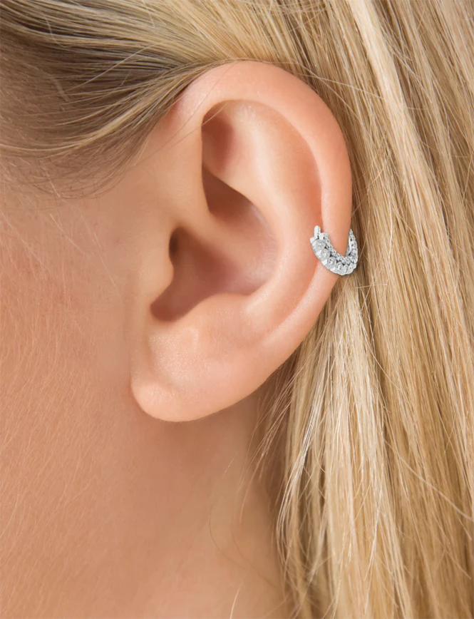 Diamond Double-sided Apsara Hoop Earring - Image 5