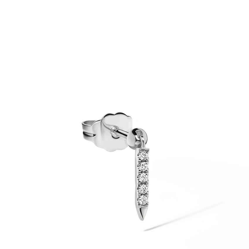 Diamond Eternity Bar Charm Stud Earring