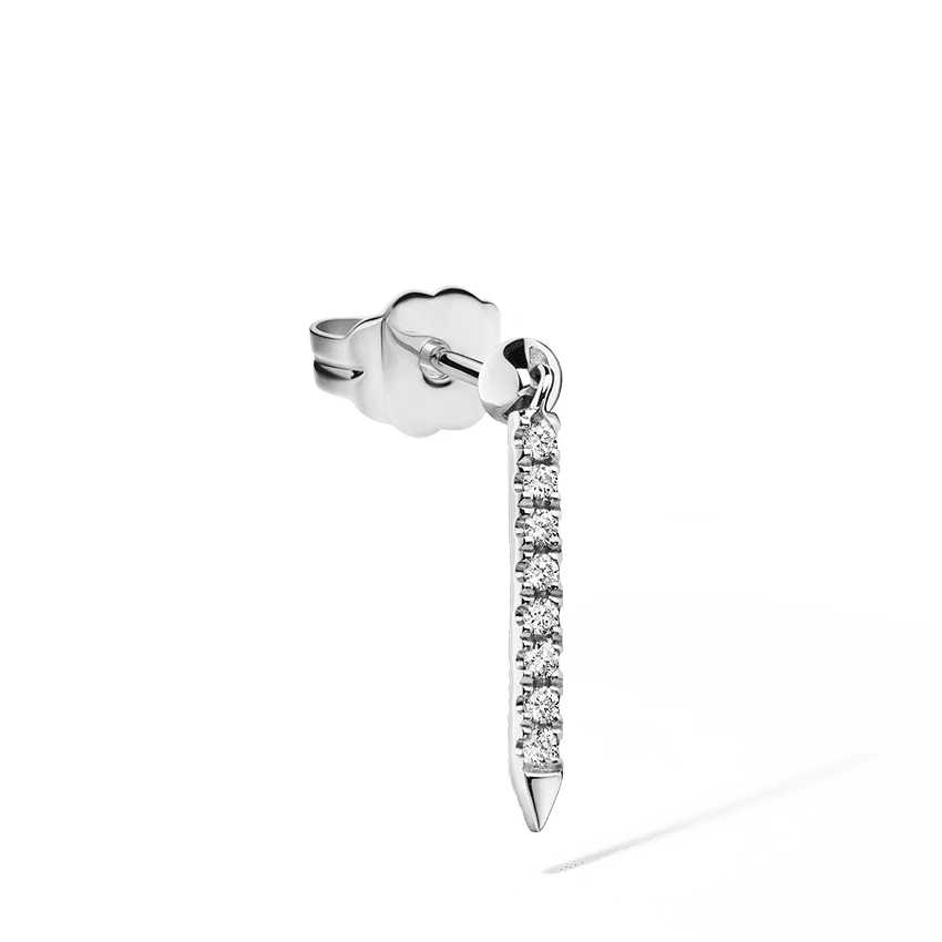 Diamond Eternity Bar Charm Stud Earring - Image 4