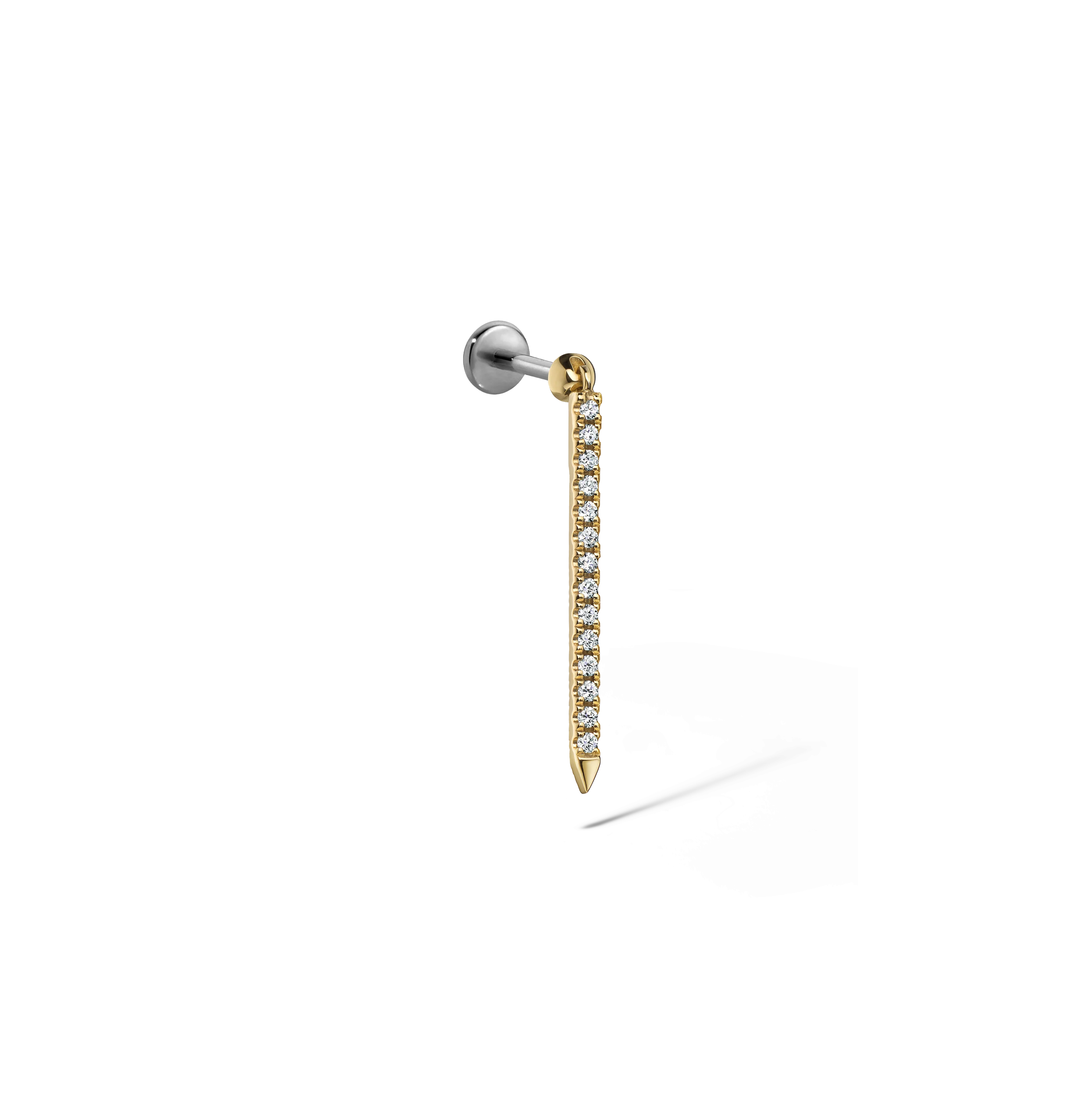 Diamond Eternity Bar Charm Threaded Stud Earring With Titanium Backing - Image 63