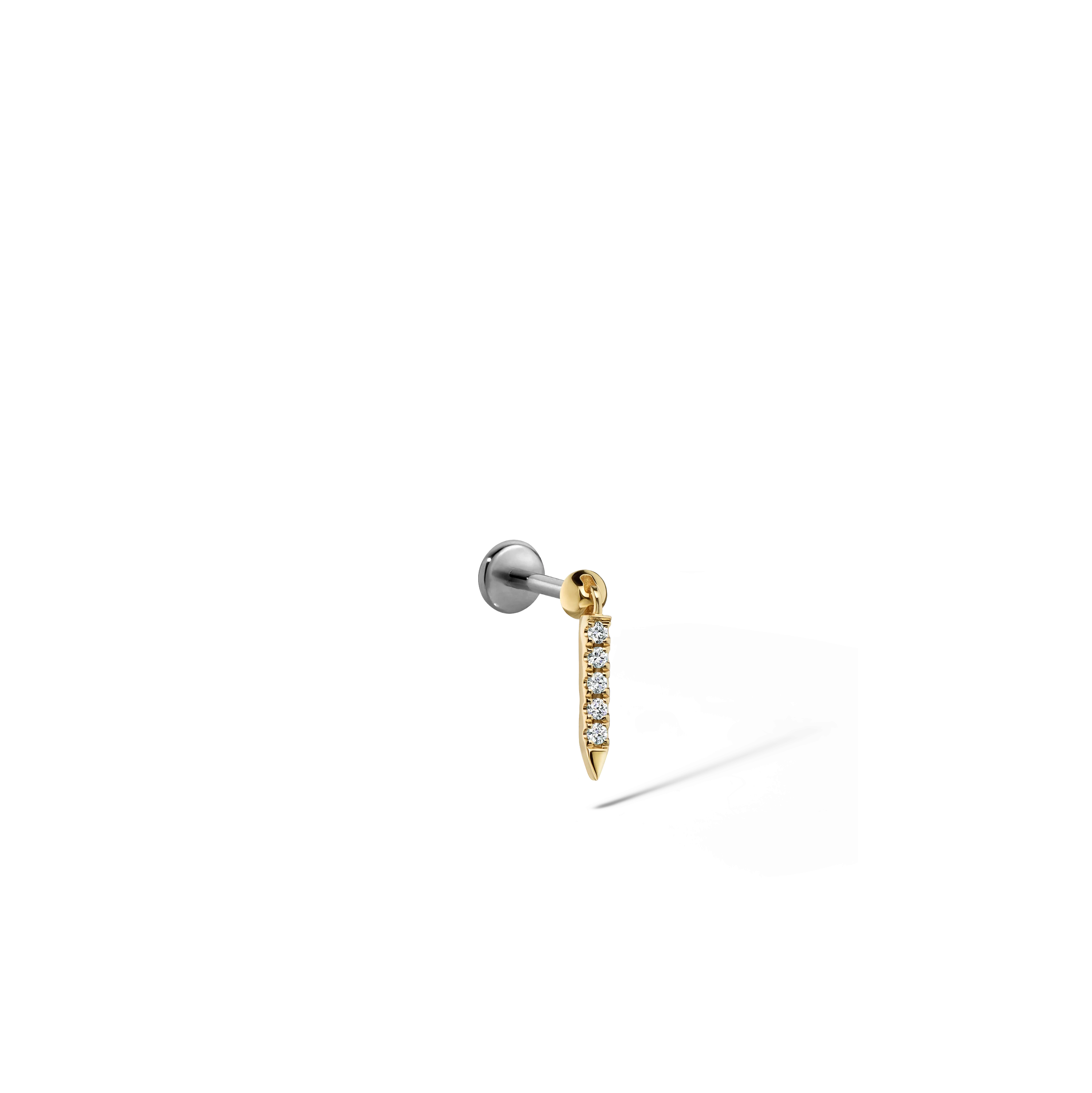 Diamond Eternity Bar Charm Threaded Stud Earring With Titanium Backing - Image 64