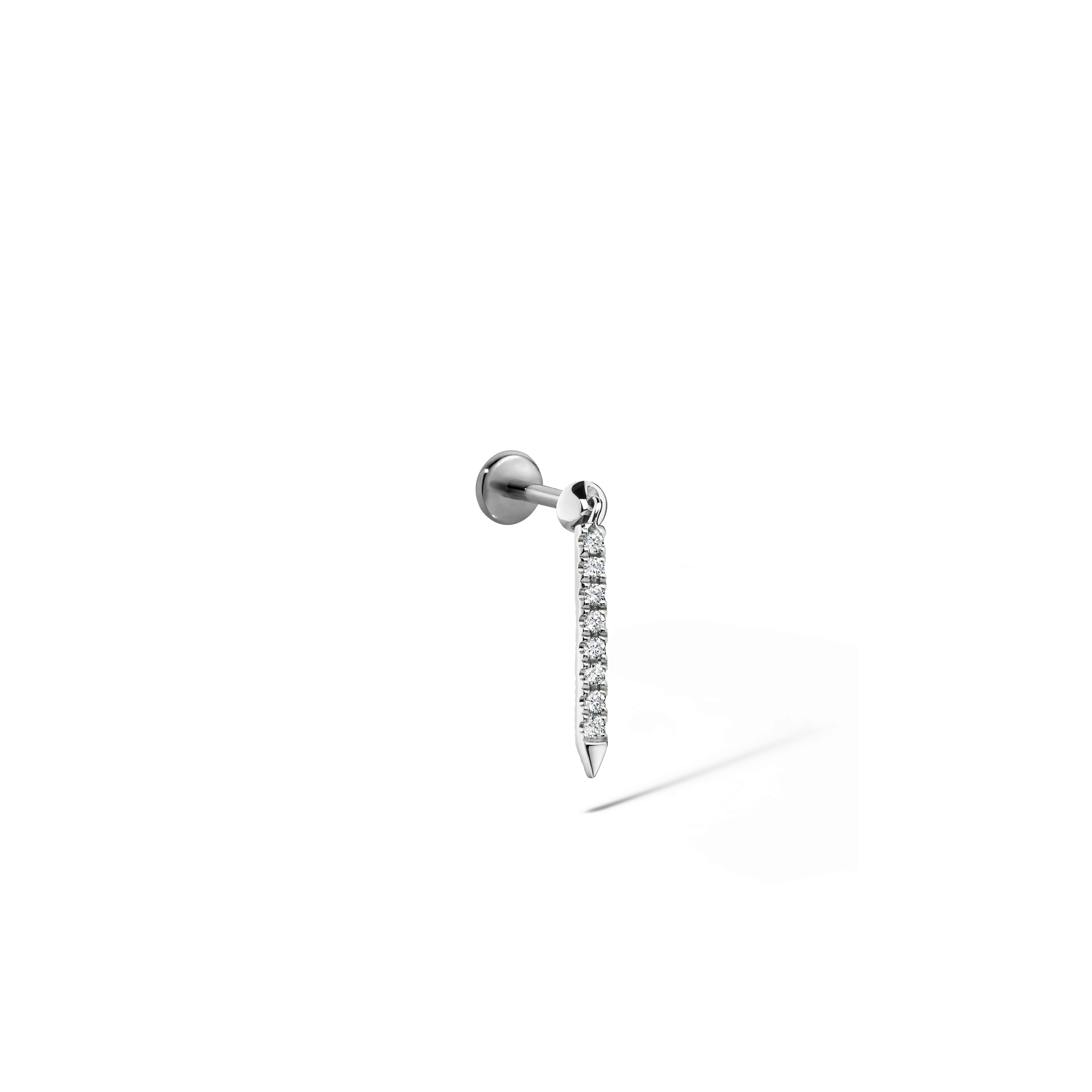 Diamond Eternity Bar Charm Threaded Stud Earring With Titanium Backing - Image 65