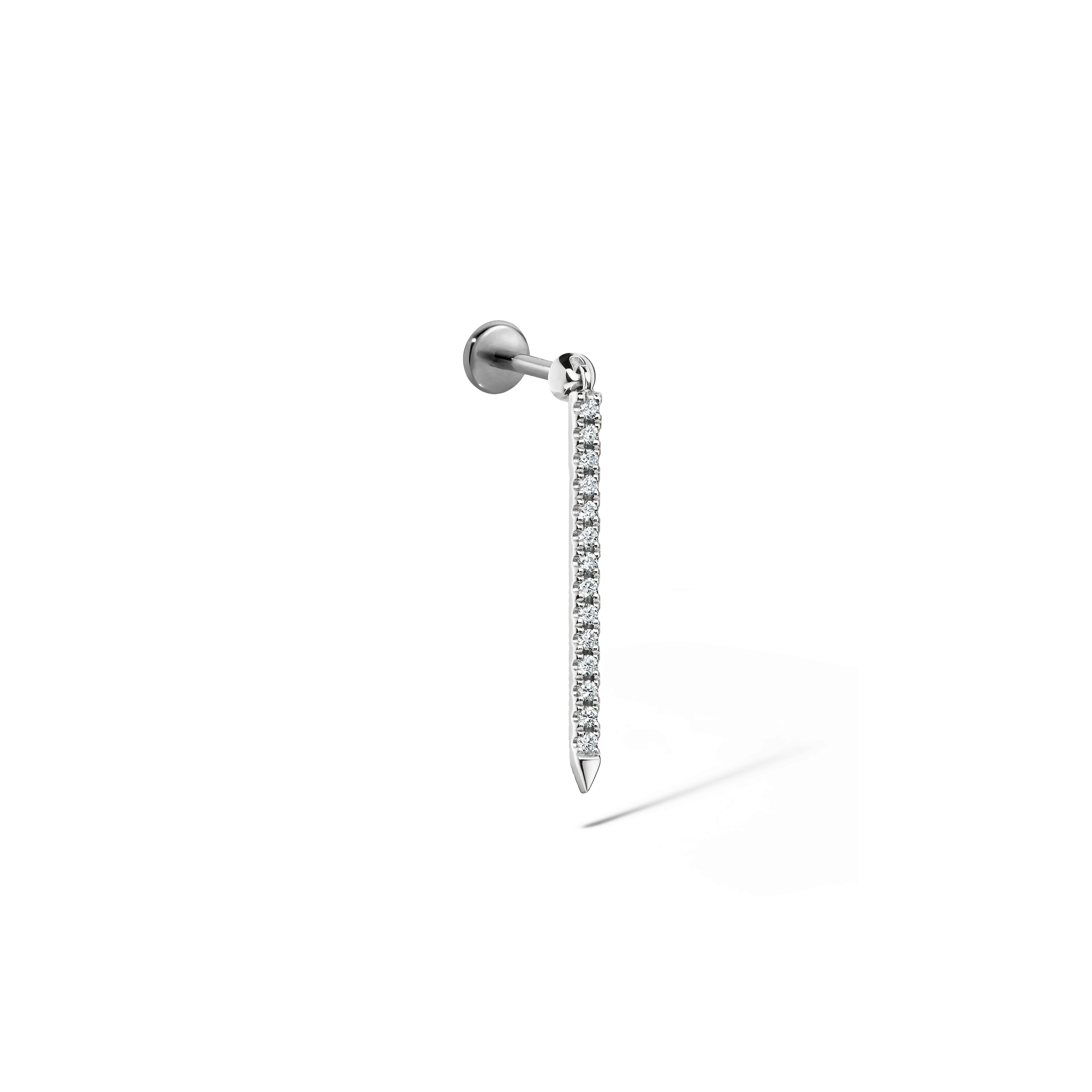 Diamond Eternity Bar Charm Threaded Stud Earring With Titanium Backing - Image 66