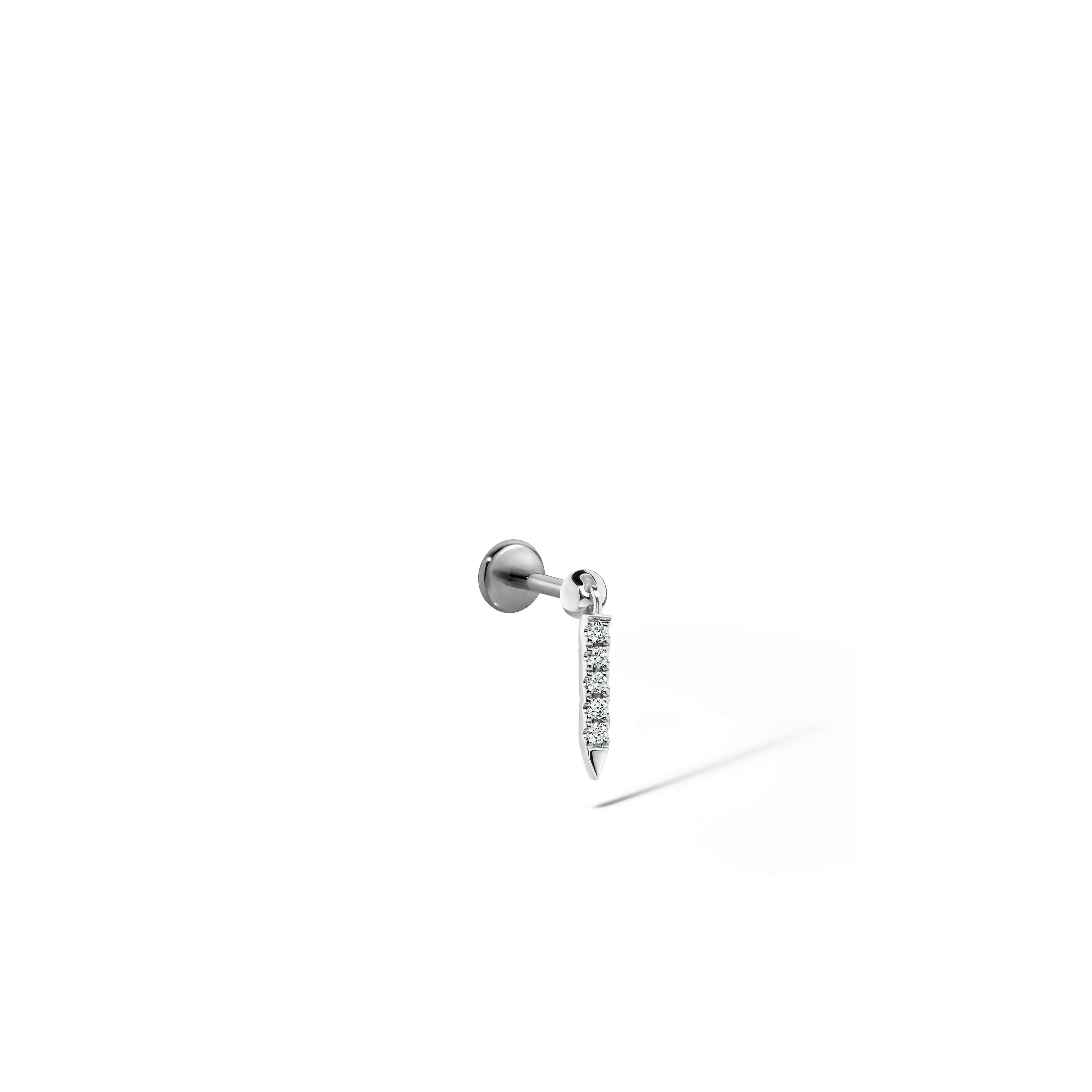 Diamond Eternity Bar Charm Threaded Stud Earring With Titanium Backing - Image 67