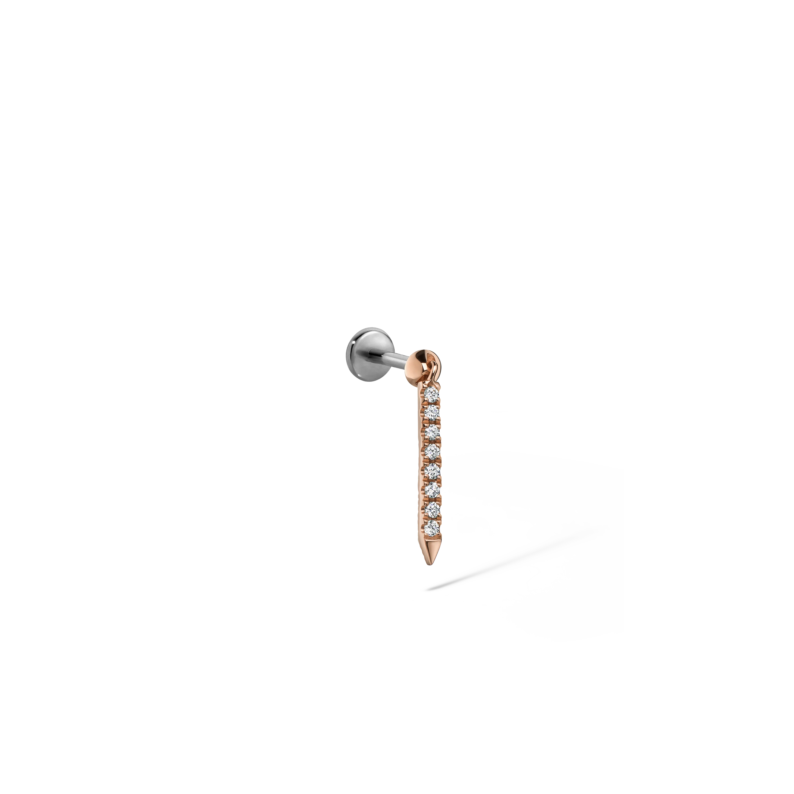 Diamond Eternity Bar Charm Threaded Stud Earring With Titanium Backing - Image 68