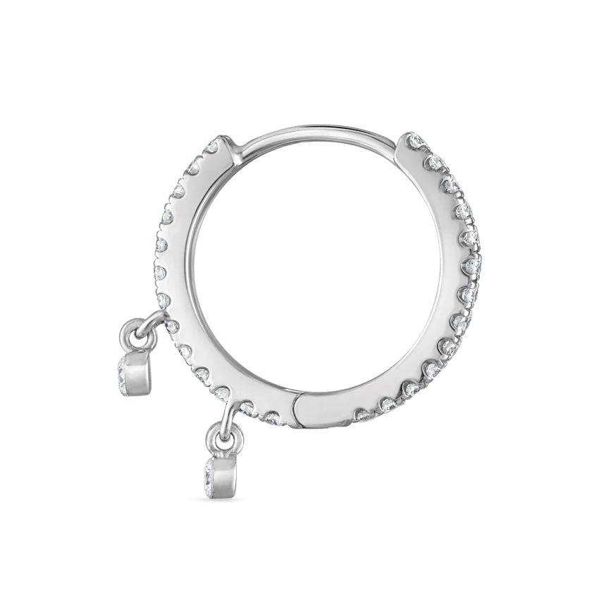 Diamond Eternity Double Dangle Hoop Earring - Image 14