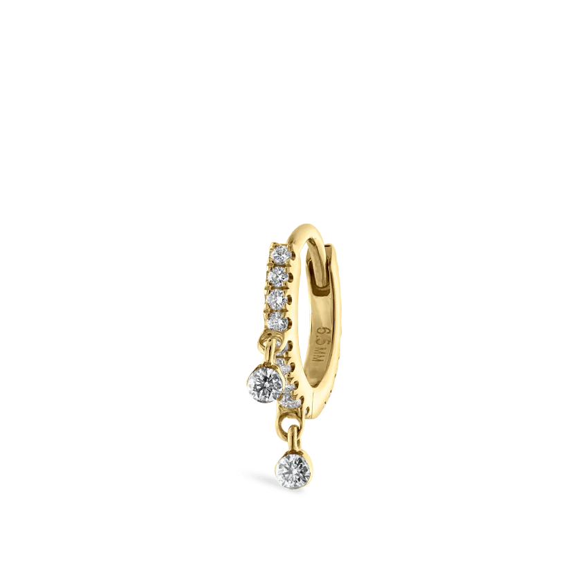 Diamond Eternity Double Dangle Hoop Earring - Image 16