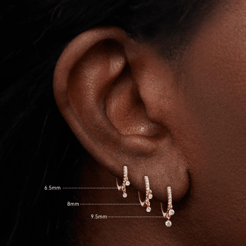 Diamond Eternity Double Dangle Hoop Earring - Image 19