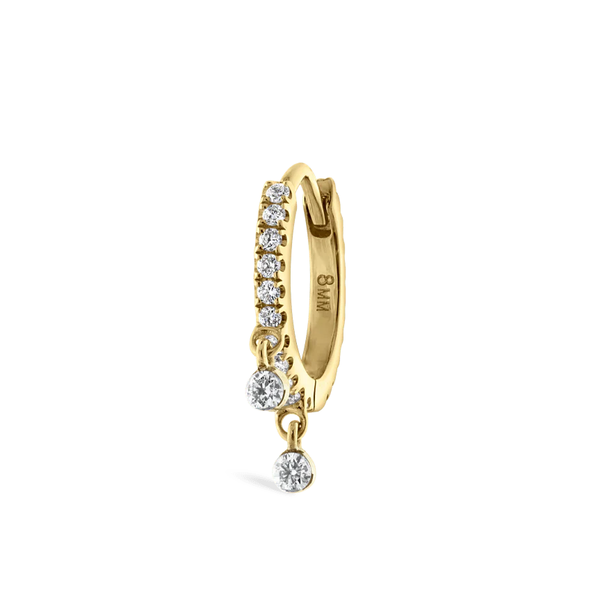 Diamond Eternity Double Dangle Hoop Earring - Image 20