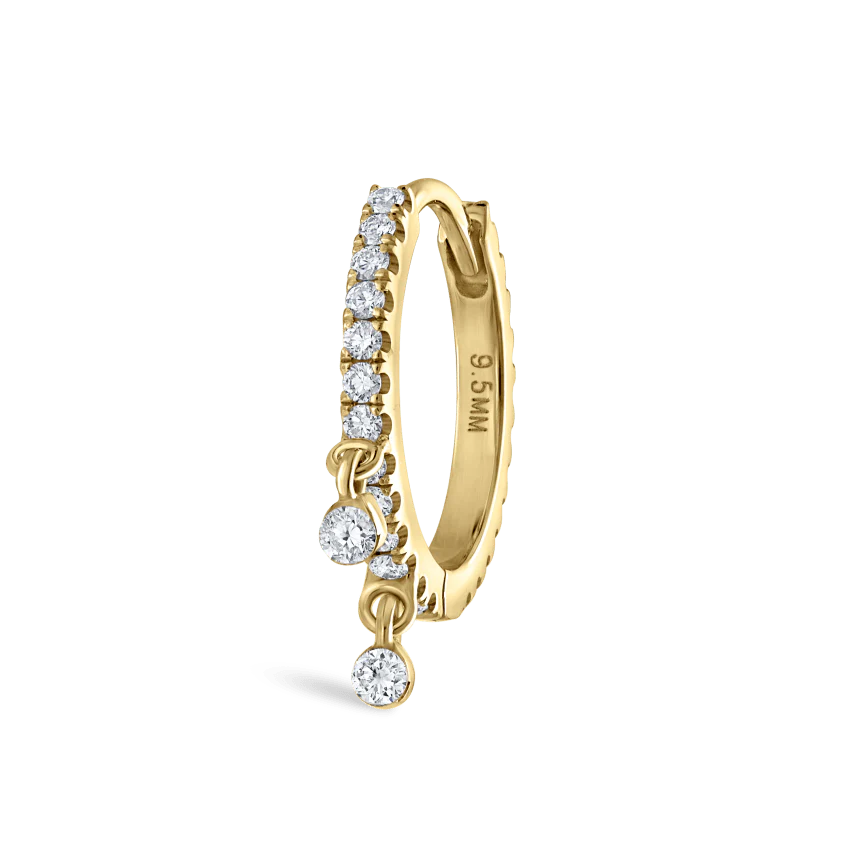 Diamond Eternity Double Dangle Hoop Earring - Image 25