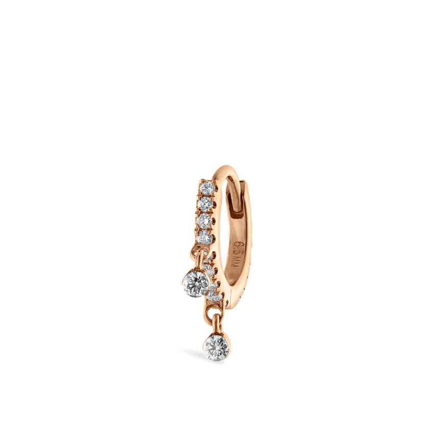 Diamond Eternity Double Dangle Hoop Earring - Image 30