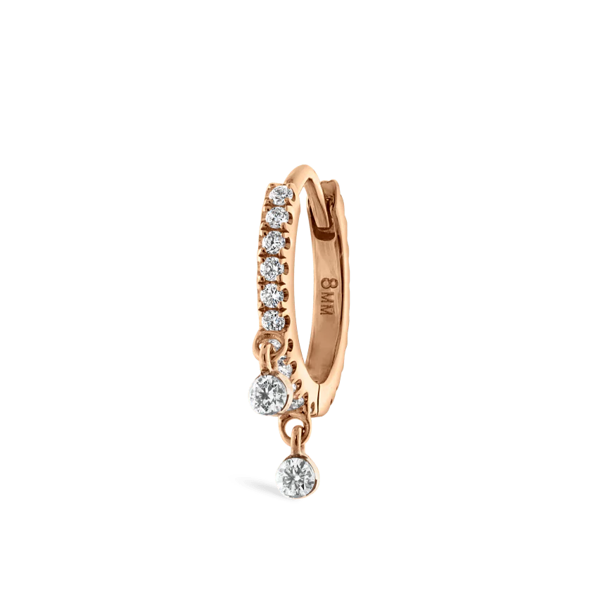 Diamond Eternity Double Dangle Hoop Earring - Image 34