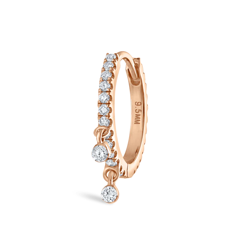 Diamond Eternity Double Dangle Hoop Earring - Image 39