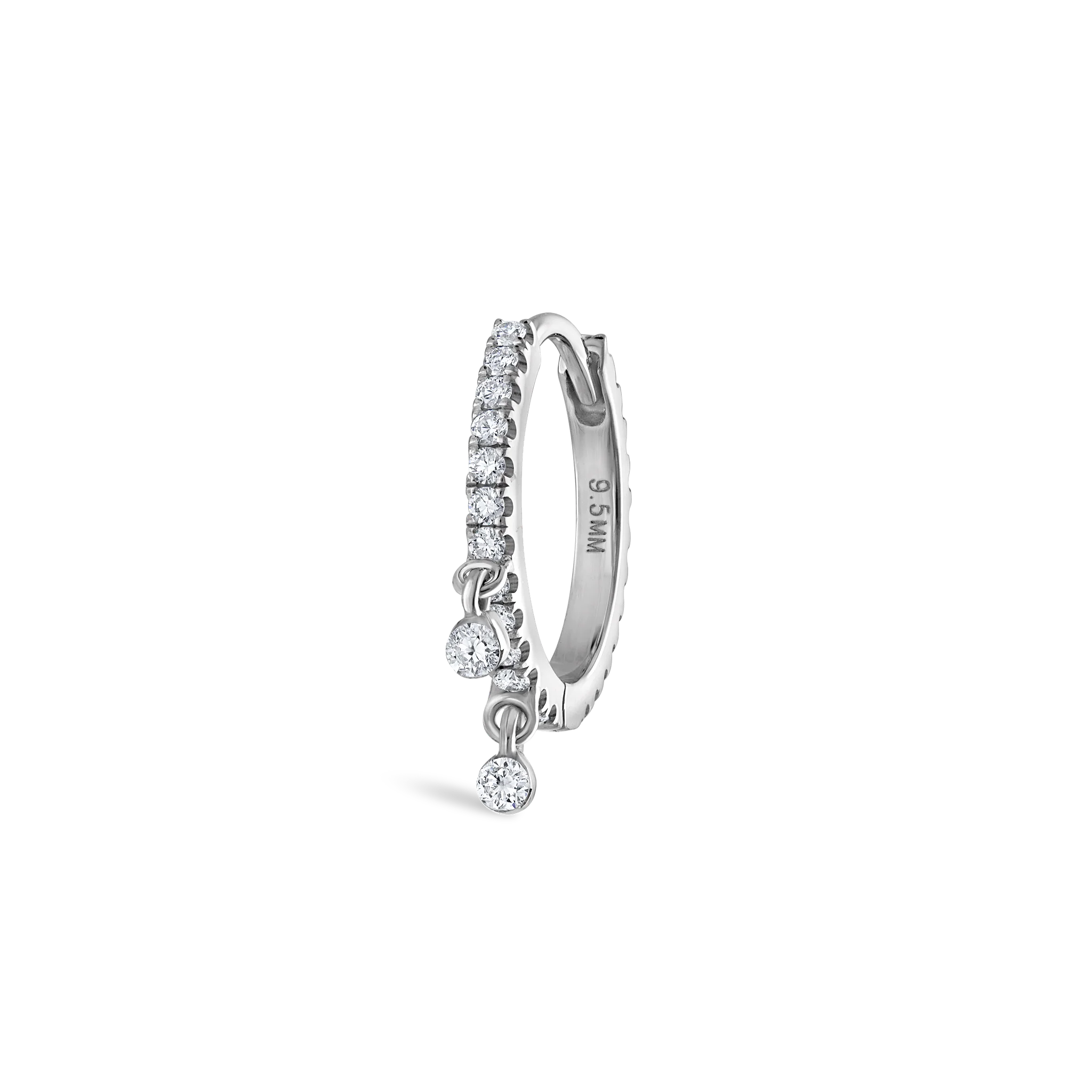 Diamond Eternity Double Dangle Hoop Earring - Image 45