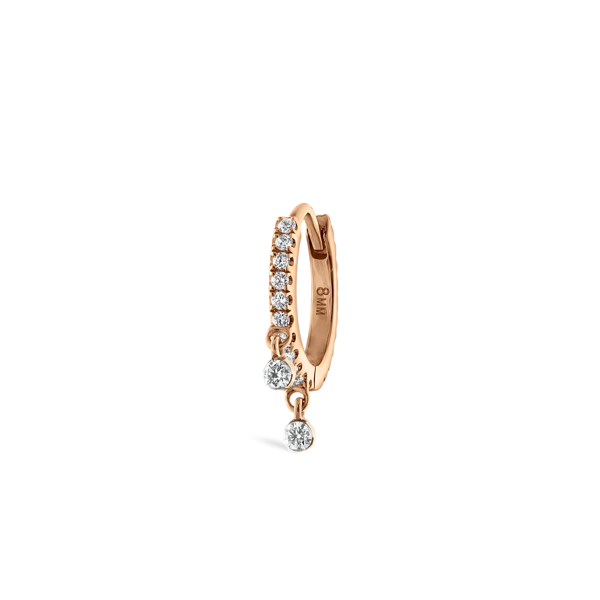 Diamond Eternity Double Dangle Hoop Earring - Image 54