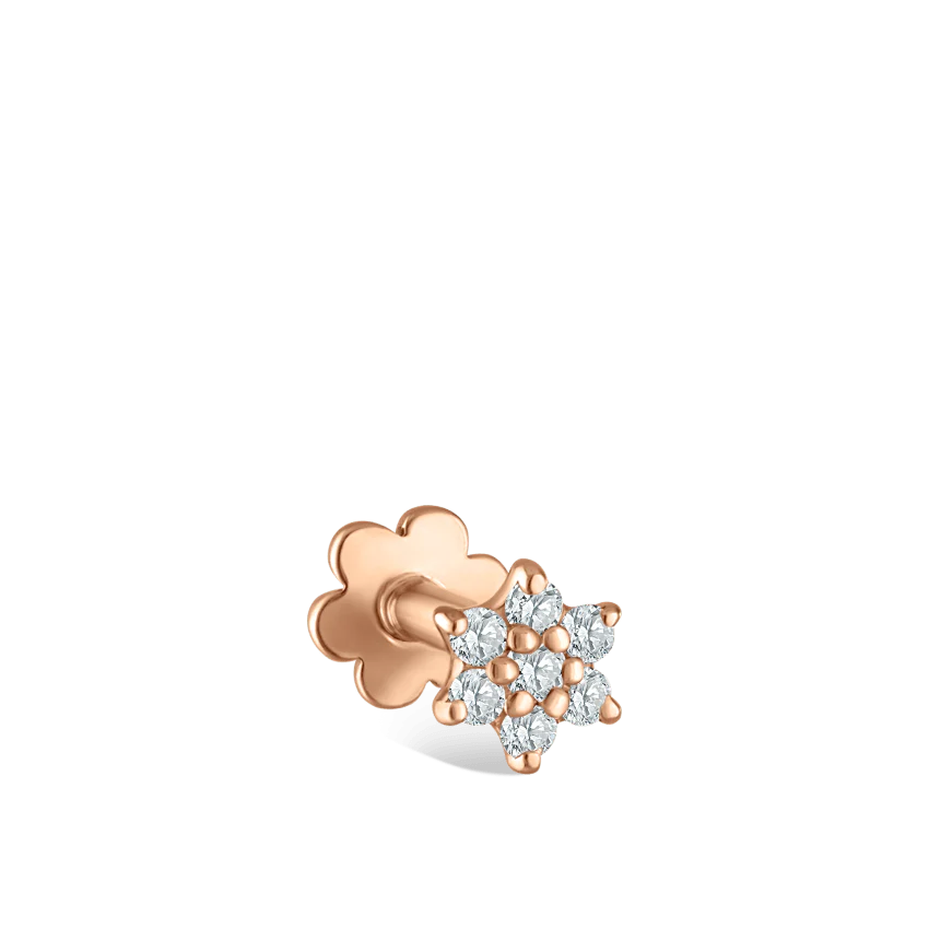 Diamond Flower Threaded Stud Earring - Image 44