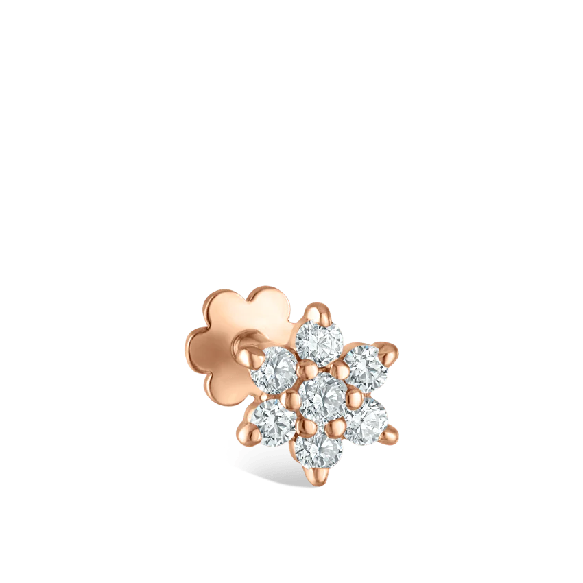 Diamond Flower Threaded Stud Earring - Image 50