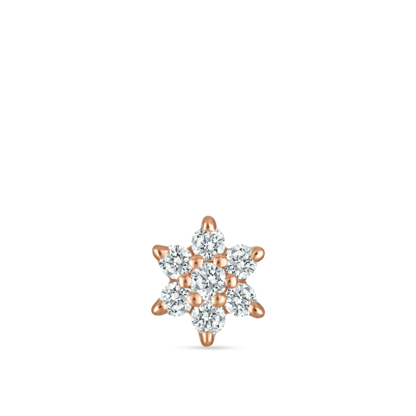 Diamond Flower Threaded Stud Earring - Image 52