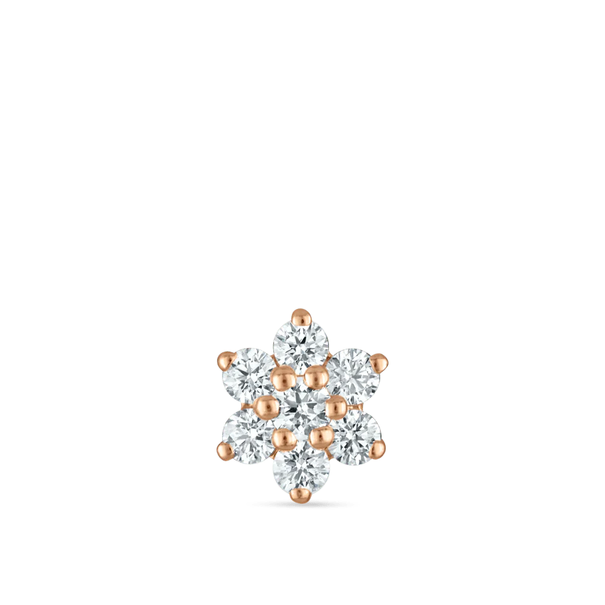Diamond Flower Threaded Stud Earring - Image 57