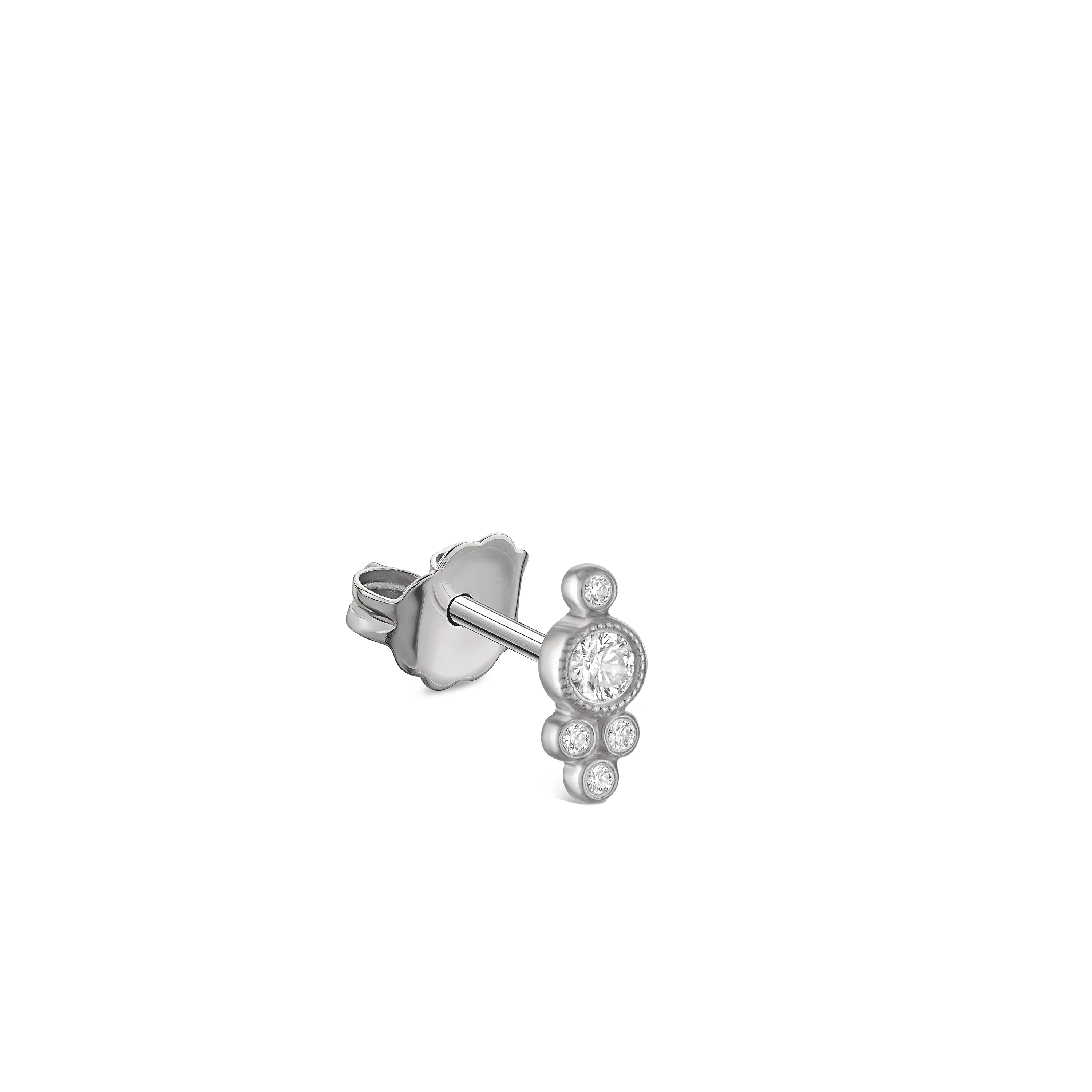 Diamond Four Ball Trinity Stud Earring - Image 10