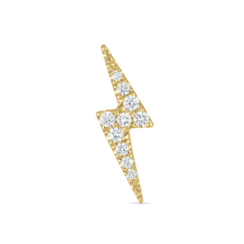 Diamond Lightning Bolt Threaded Stud Earring - Image 17