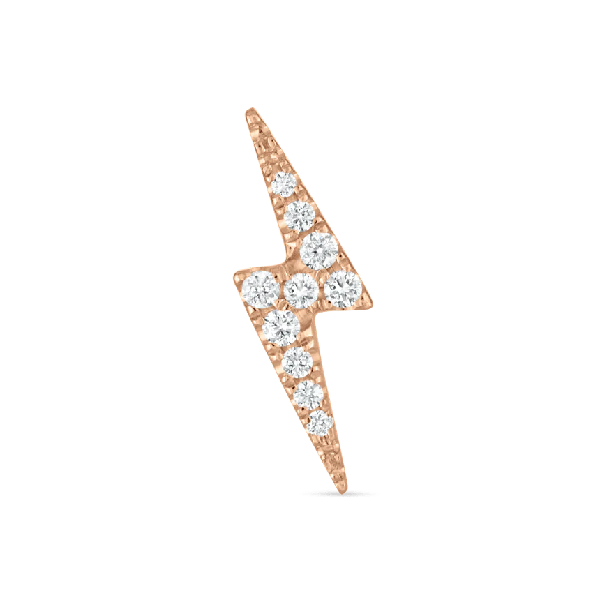 Diamond Lightning Bolt Threaded Stud Earring - Image 25