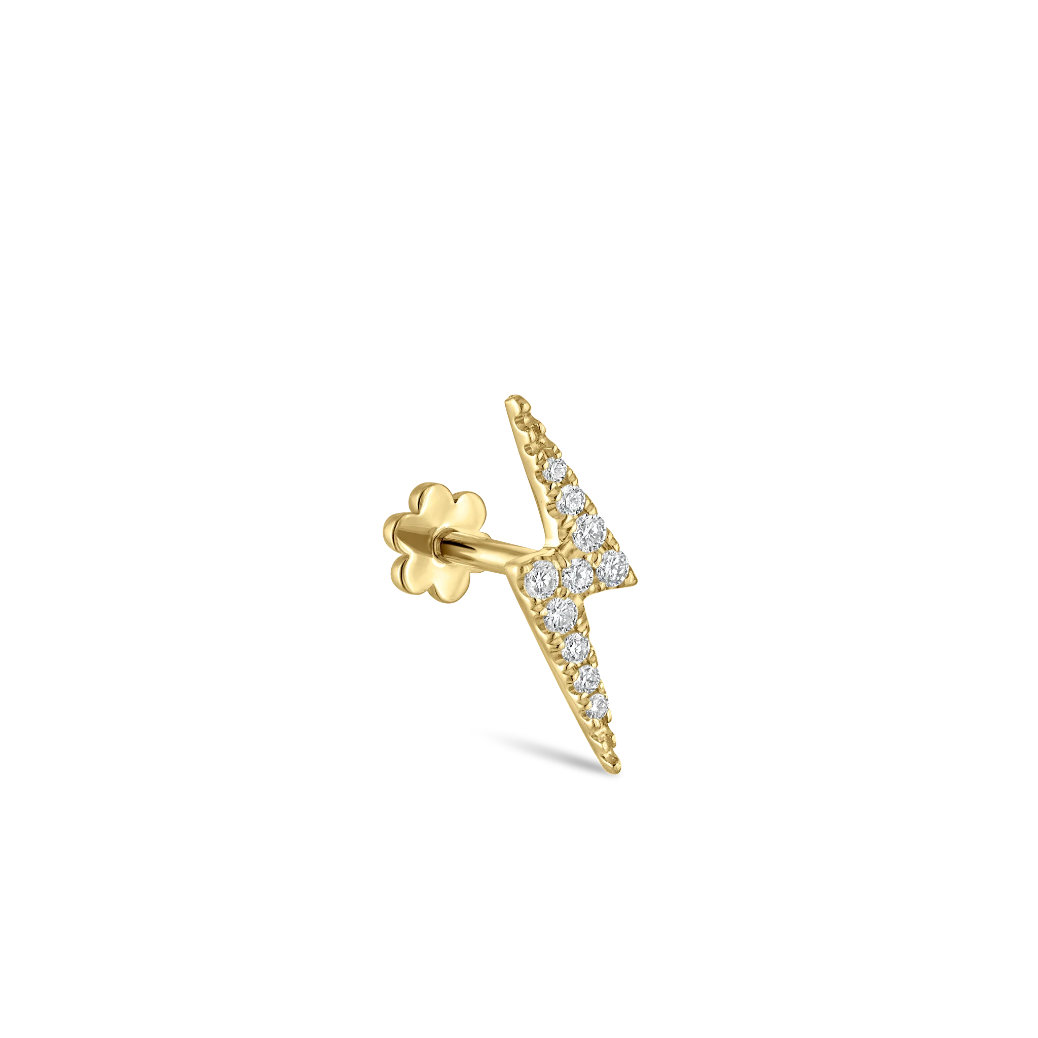 Diamond Lightning Bolt Threaded Stud Earring - Image 35