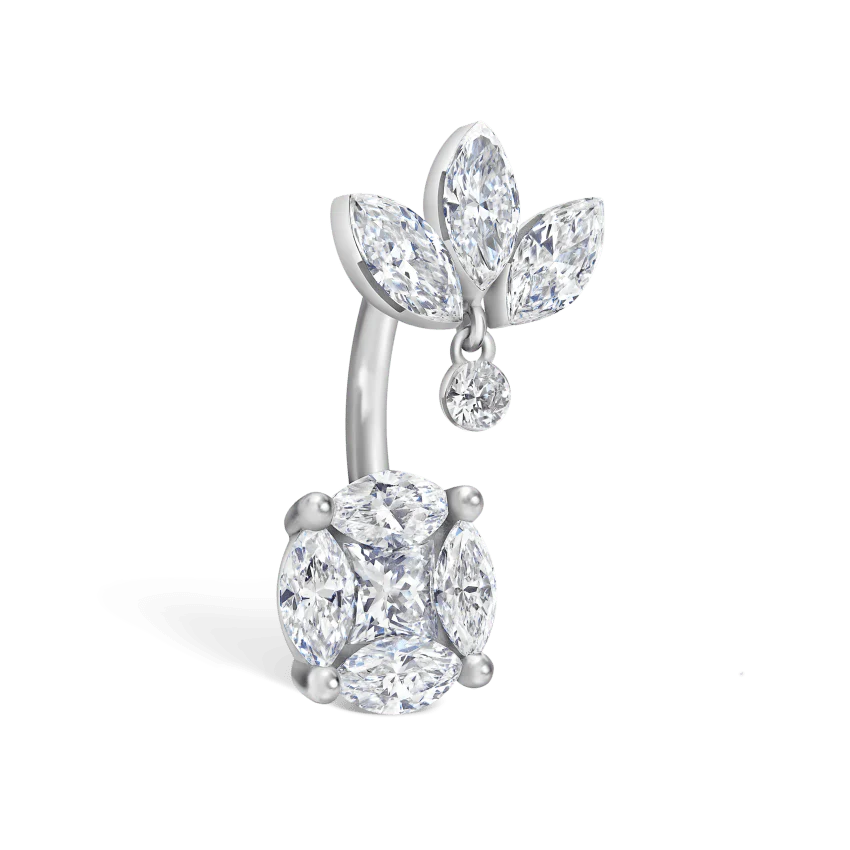 Diamond Lotus and Cluster Navel Barbell - Image 14
