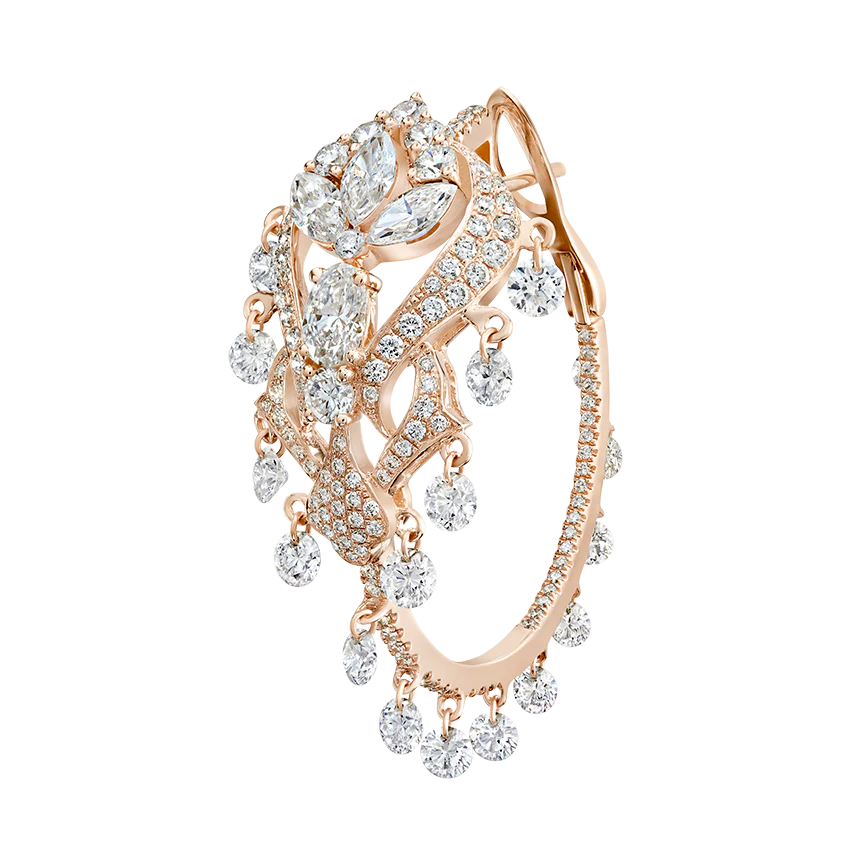 Diamond Lotus Cascade Hoop - Image 11