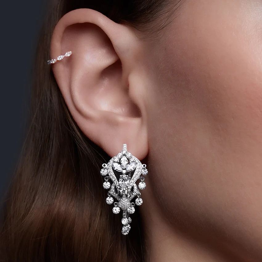 Diamond Lotus Cascade Hoop - Image 12