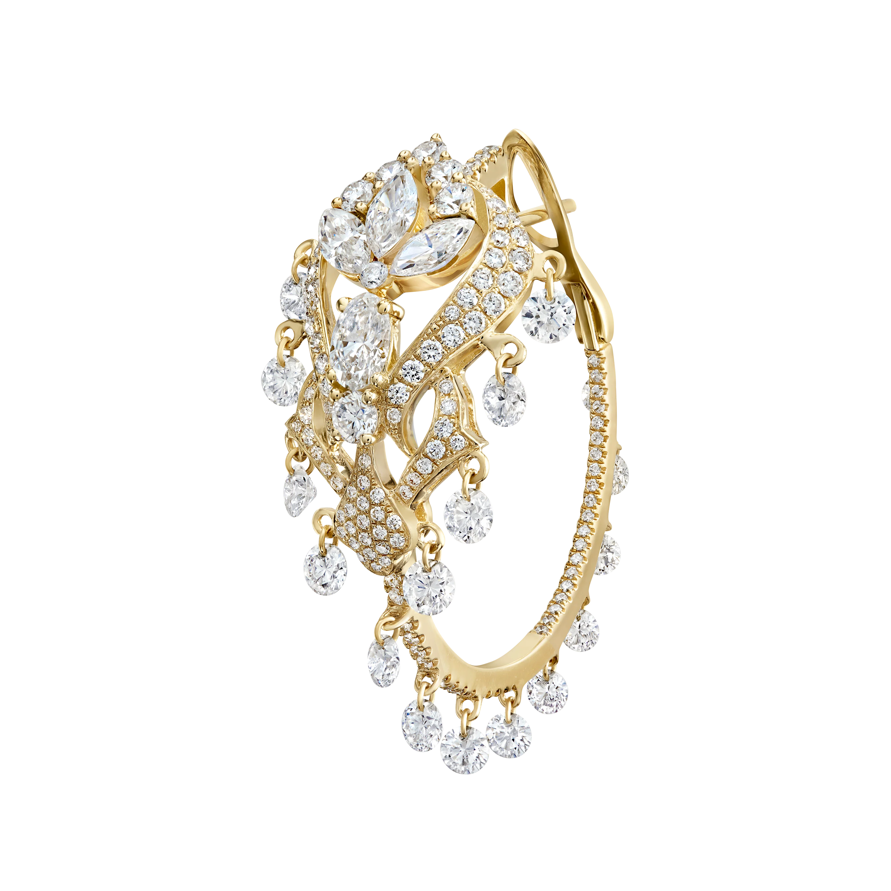 Diamond Lotus Cascade Hoop - Image 14