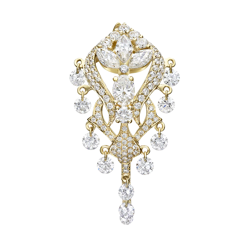 Diamond Lotus Cascade Hoop - Image 6