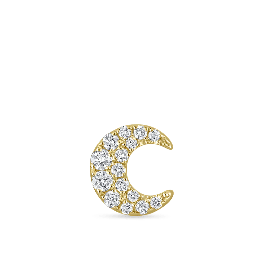 Diamond Moon Stud Earring - Image 16