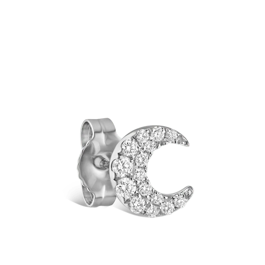 Diamond Moon Stud Earring - Image 6