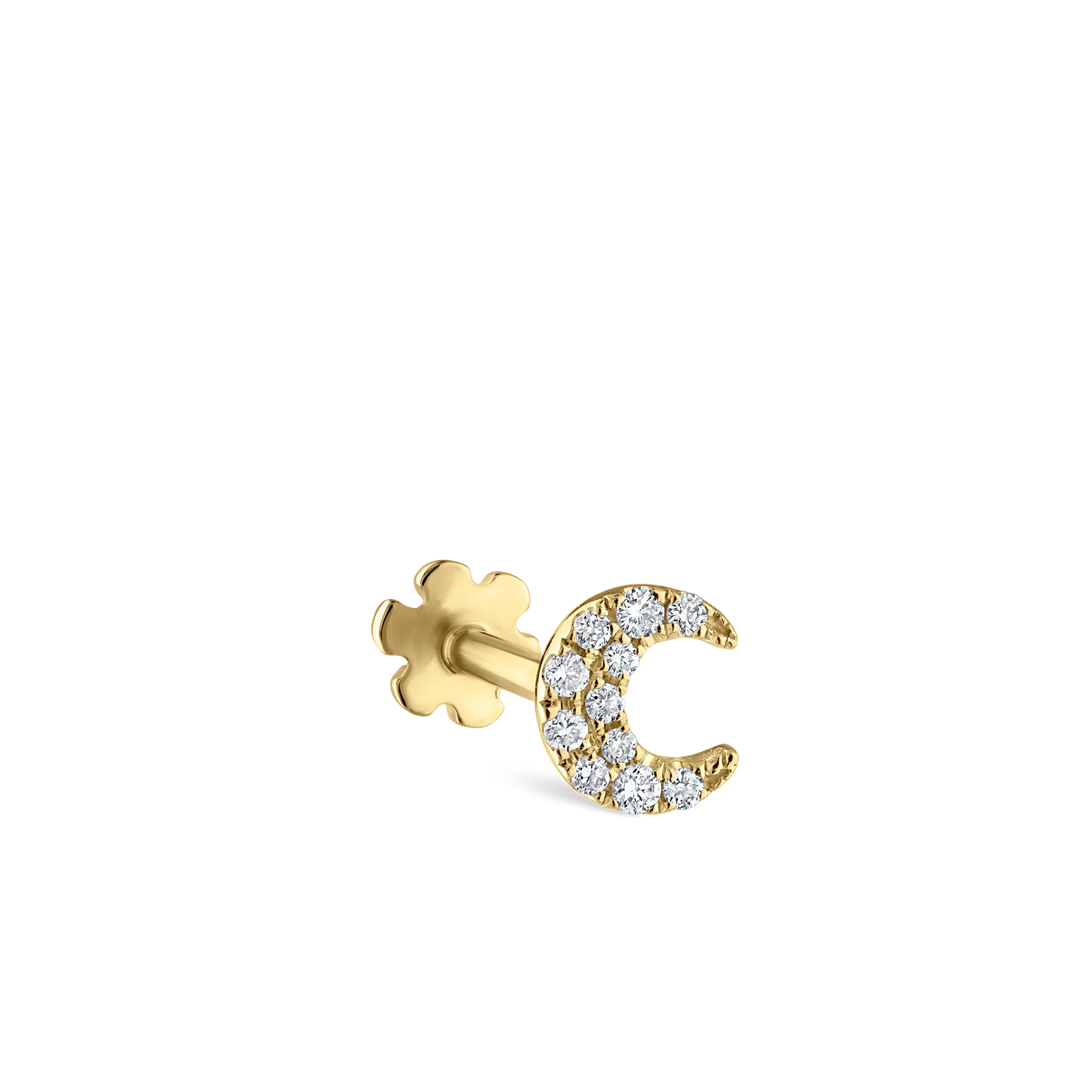 Diamond Moon Threaded Stud Earring - Image 40
