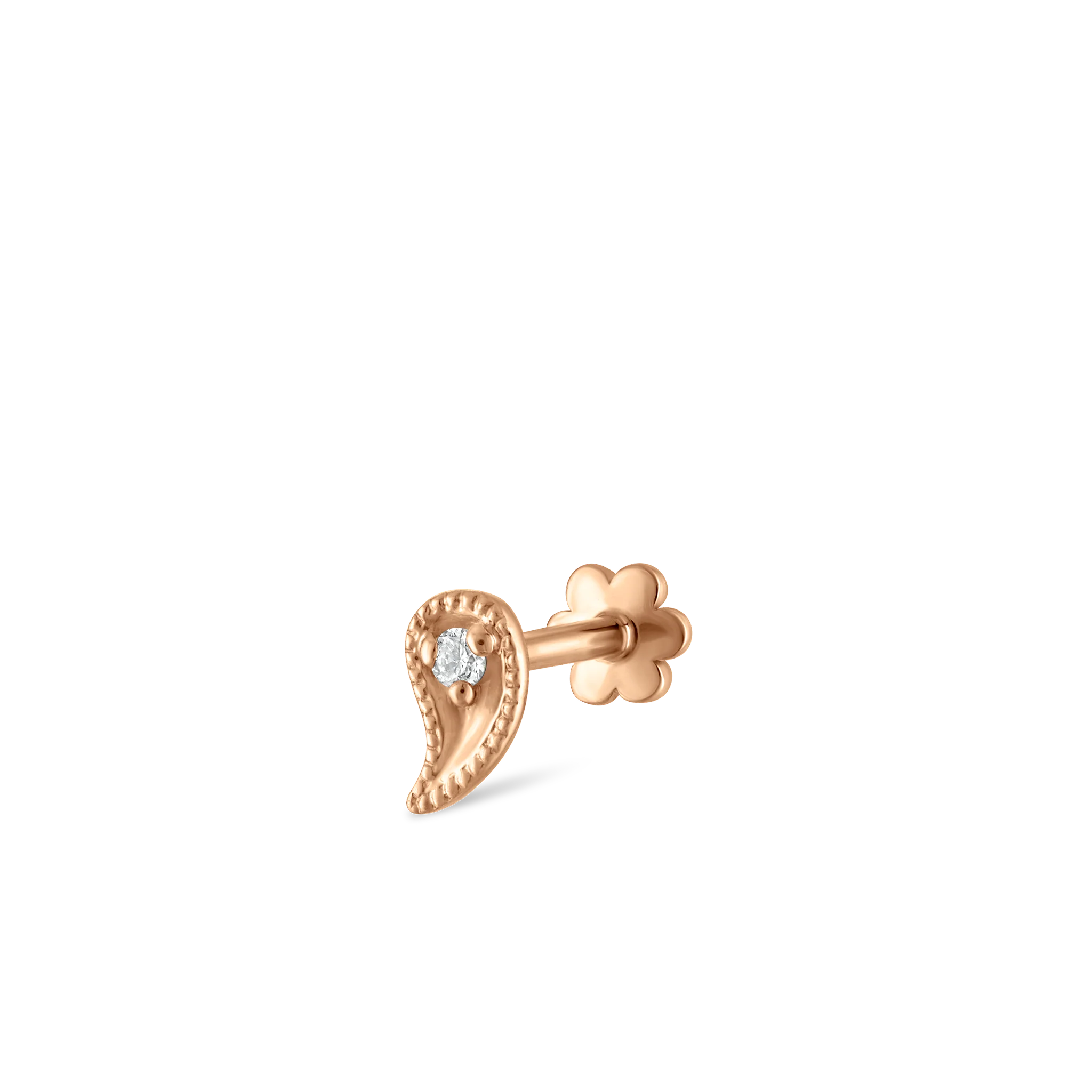 Diamond Paisley Threaded Stud Earring - Image 24