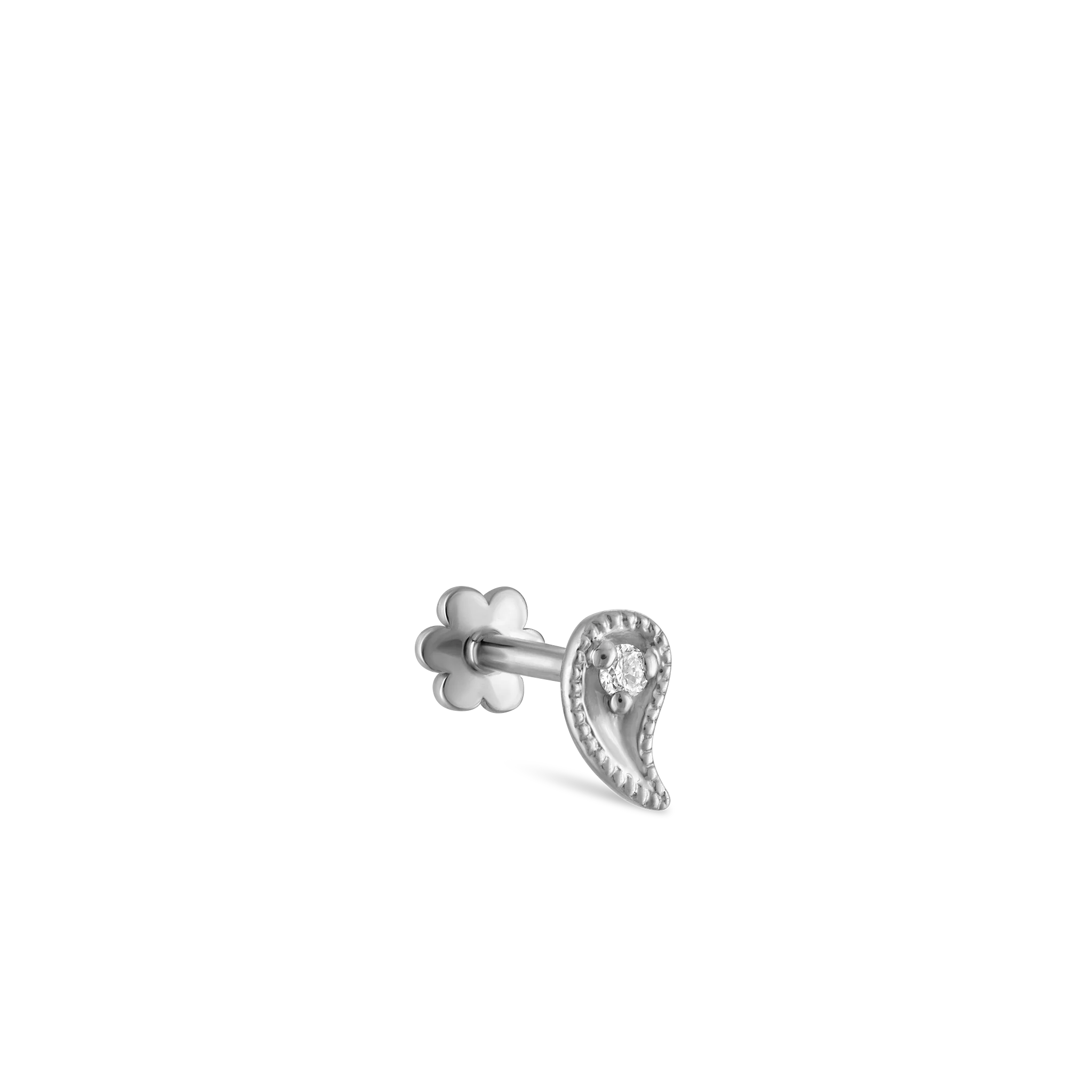 Diamond Paisley Threaded Stud Earring - Image 25