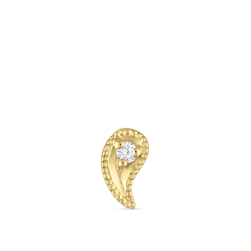 Diamond Paisley Threaded Stud Earring With Titanium Backing - Image 11