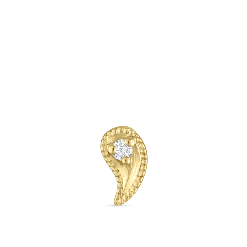 Diamond Paisley Threaded Stud Earring With Titanium Backing - Image 15