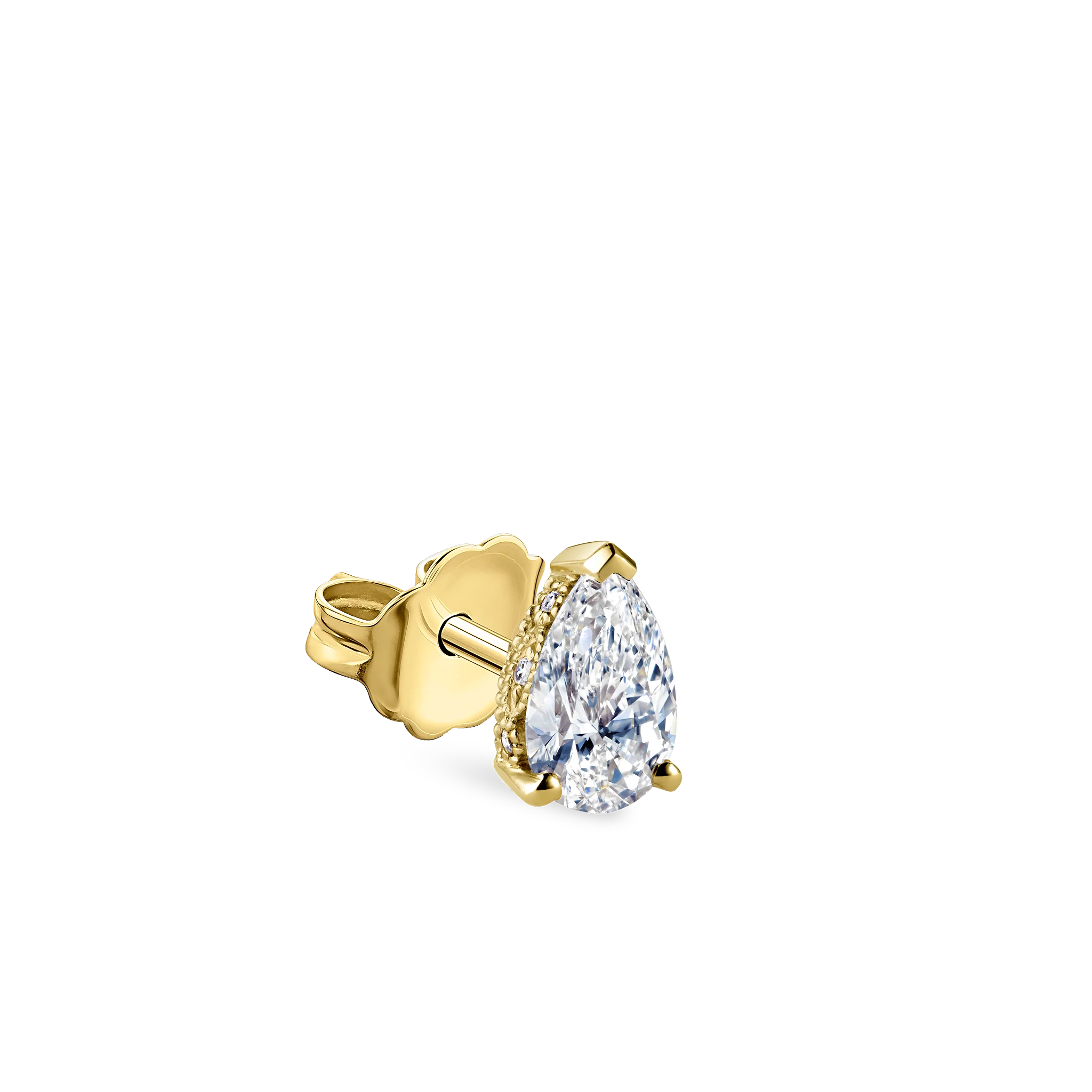 Diamond Pear Stud Earring - Image 16