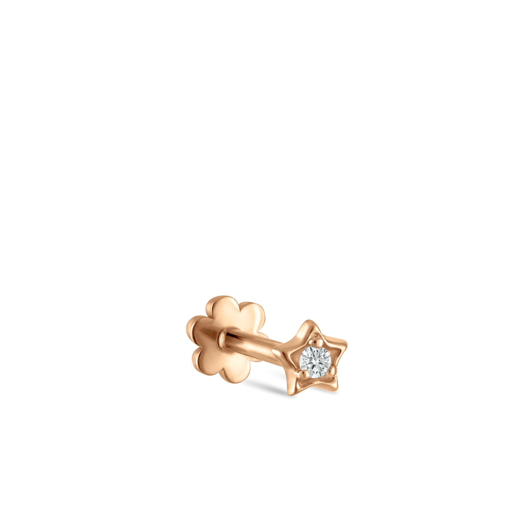 Diamond Solitaire Star Threaded Stud Earring - Image 17