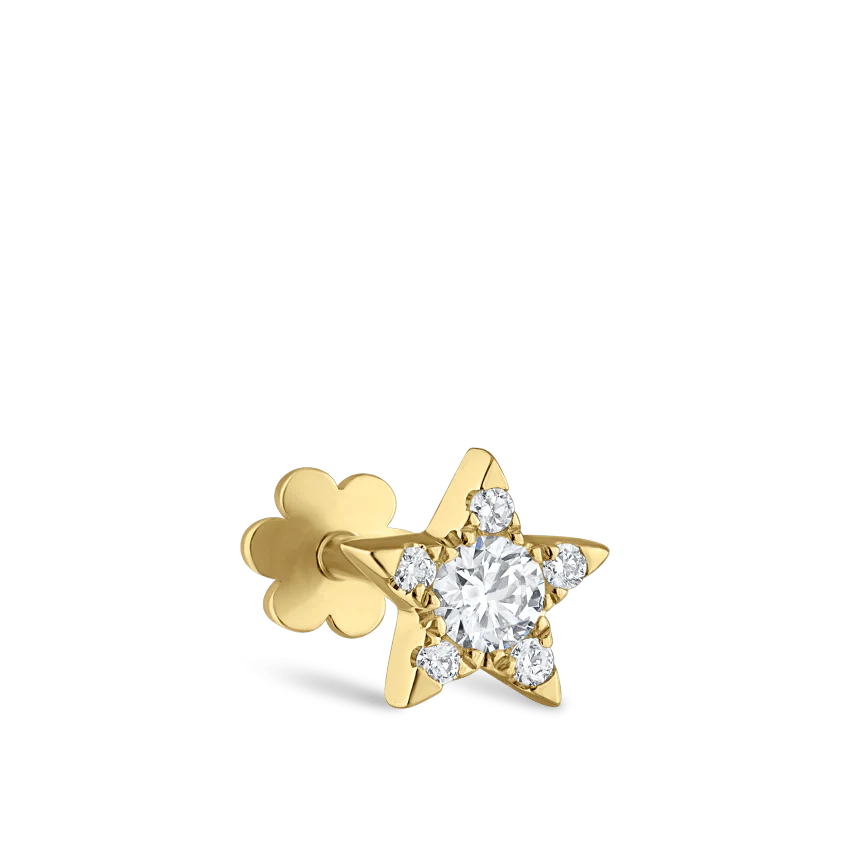 Diamond Star Threaded Stud Earring - Image 15