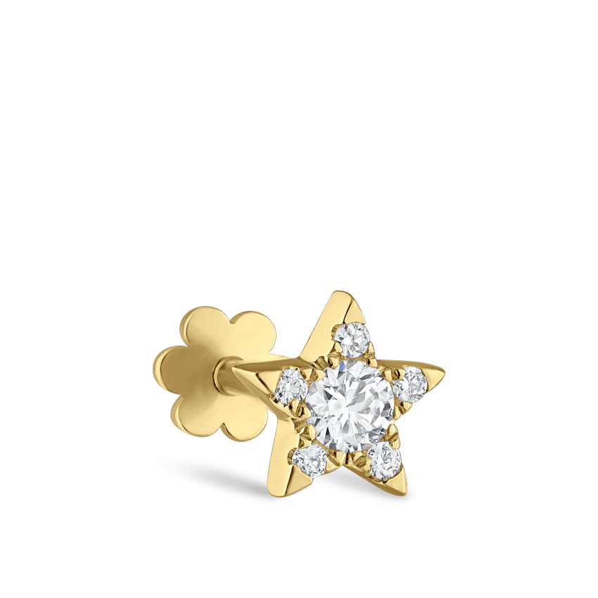 Diamond Star Threaded Stud Earring - Image 20