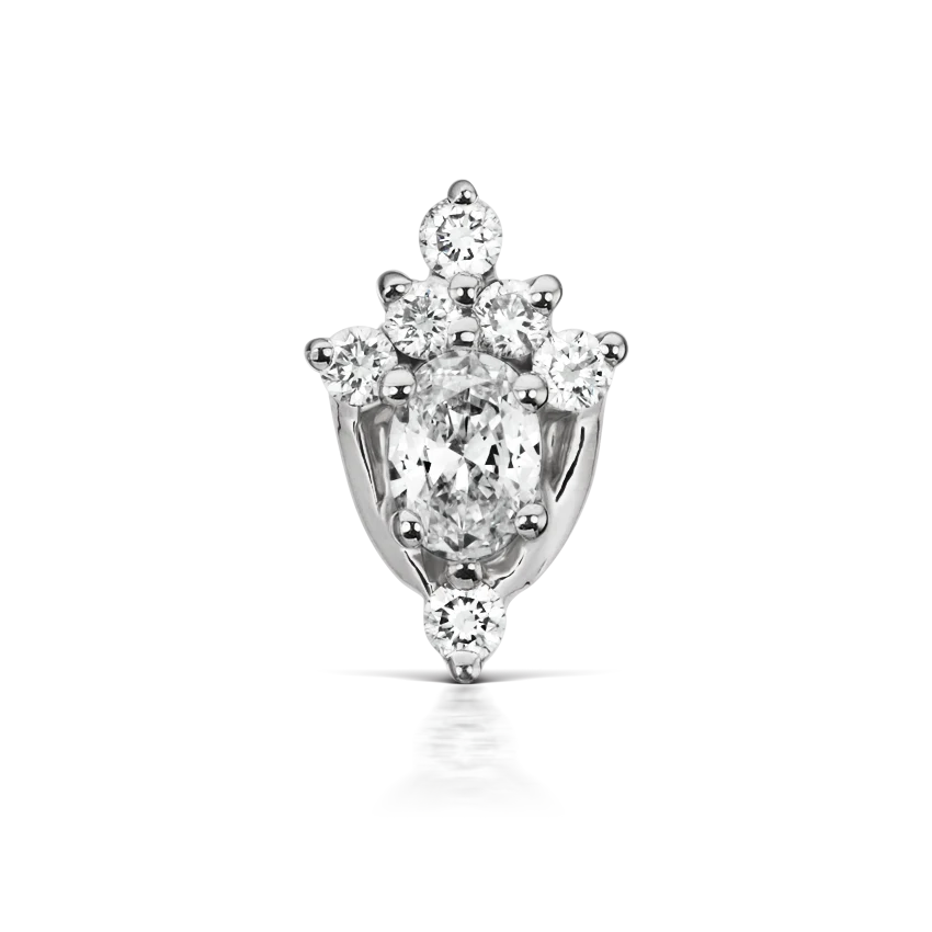 Diamond Tash Tiara Threaded Stud Earring With Titanium Backing - Image 2