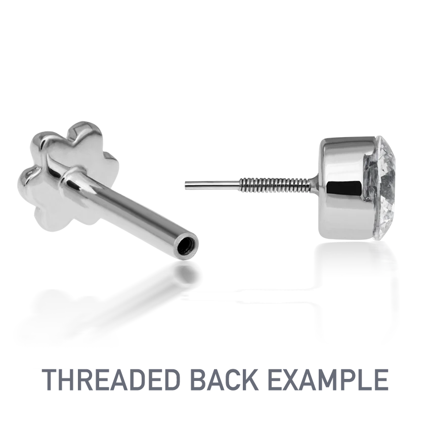 Diamond Tash Tiara Threaded Stud Earring With Titanium Backing - Image 3
